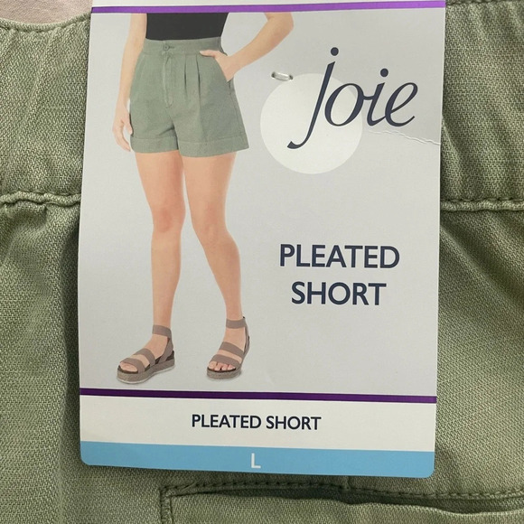 Joie Pleated Shorts Cotton Linen Blend Size Large - Picture 3 of 9